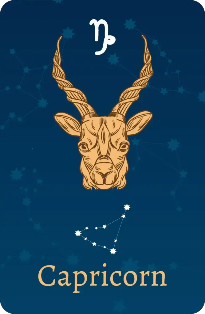 Astrologiczny znak Koziorożca z reprezentacją gwiazd