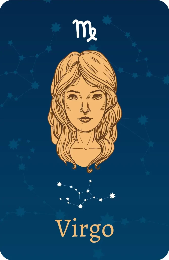 Znak zodiaku Panna z reprezentacją gwiazd