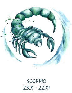 Ręcznie malowany symbol skorpiona